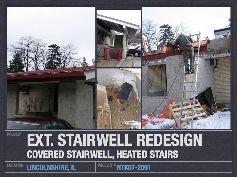 Exterior Covered Stairwell with Heated Stairs - Lincolnshire, IL